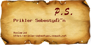 Prikler Sebestyén névjegykártya